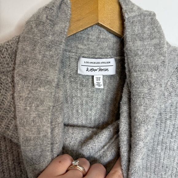 & Other Stories Gray Knit Turtleneck Relaxed Fit Sweater Size XS - Picture 3 of 5